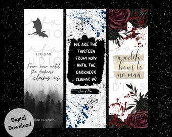 ToG glazen troon Manon Blackbeak, Abraxos en The Thirteen Digital Bookmark