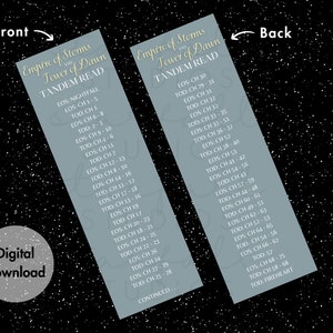 2pk EOS Empire of Storms, TOD Tower of Dawn Tandem Read Digital Bookmark Guide Blue Original Cover Colour Match
