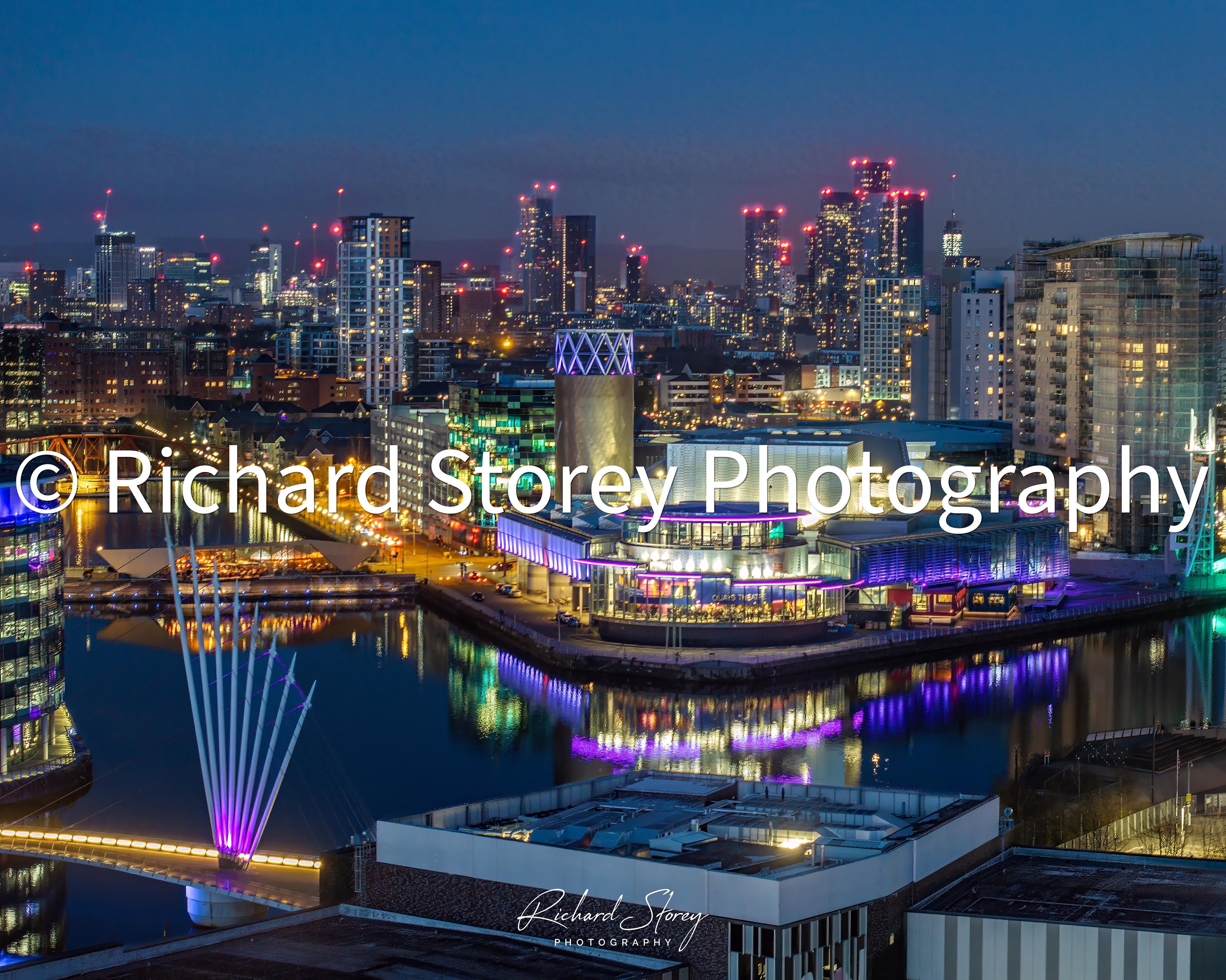 Manchester skyline from Salford Quays - Physical Print