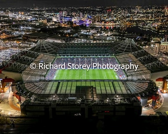 Manchester United Old Trafford at Night with various angles to choose from - Physical Print
