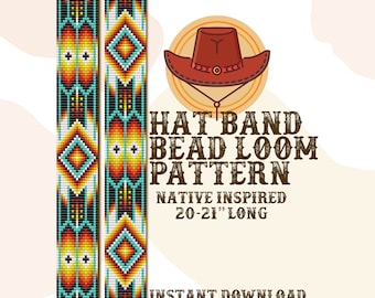 Antique Lore Hutband Muster - Hutband Indianer Perlen Loom Muster - PDF Sofort Download - basierend auf Miyuki Delica Rocailles 11/0