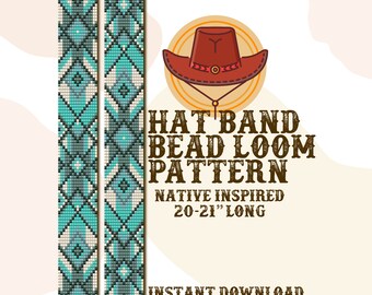 Dream of Ocean Muster - Hutband Native Bead Loom Muster - PDF-Sofort-Download - basierend auf Miyuki Seed Beads 11/0