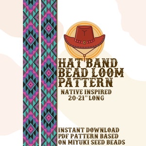 Wizard hat band pattern - Hat Band Native Bead Loom Pattern - PDF instant download - based on Miyuki Seed Beads 11/0