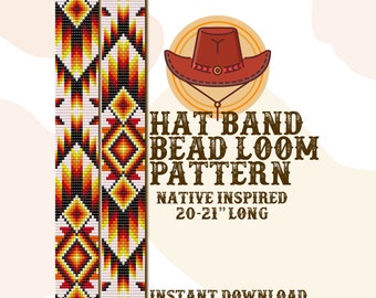 Tanz des Feuer Hutband Muster - Hutband Native Bead Loom Muster - PDF-sofort-Download - basierend auf Miyuki Seed Beads 11/0