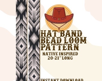 Shiny Steel Hutband Muster - Hutband Indianer Perlen Loom Muster - PDF Sofort Download - basierend auf Miyuki Rocailles 11/0