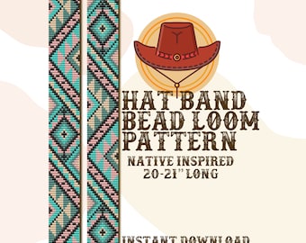 Patrón de banda de sombrero Spring Art - Patrón de telar de cuentas nativas de banda de sombrero - Descarga instantánea en PDF - basado en Miyuki Seed Beads 11/0