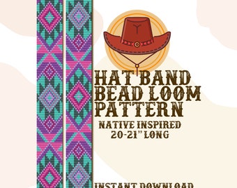 Inhale Hutband Muster - Hat Band Native Bead Loom Muster - PDF-sofort-Download - basierend auf Miyuki Seed Beads 11/0