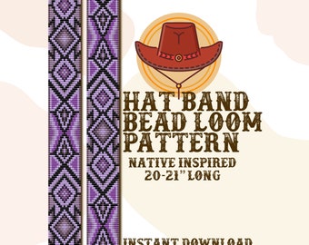 Anemone Hutband Muster - Hutband Muster Native Bead Loom - PDF Sofort Download - Basiert auf Miyuki Rocailles 11/0