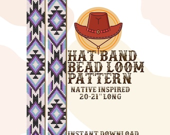 Schneewittchen Hutband Muster - Hutband Native Bead Loom Muster - PDF Sofort-Download - basierend auf Miyuki-Rocailles 11/0
