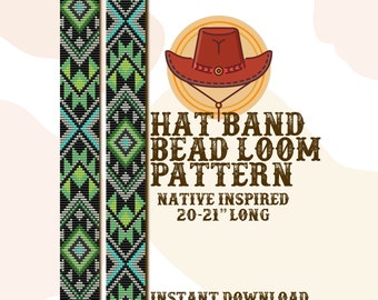 Earth Hutband Muster - Hat Band Native Bead Loom Muster - PDF-Sofort-Download - basierend auf Miyuki Seed Beads 11/0