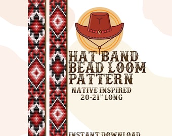 Velmillion Hutband Muster - Hat Band Native Bead Loom Muster - PDF-sofort-Download - basierend auf Miyuki Seed Beads 11/0