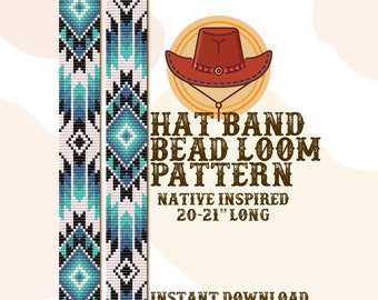 Può includere: Un modello di download digitale per una fascia per cappello con perline di ispirazione nativa americana. Il modello è per una fascia per cappello lunga 50-53 cm e si basa su perline Miyuki.