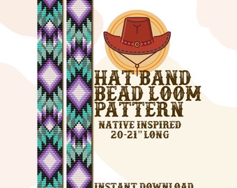 Winter Song Hutband Muster - Hutband Indianer Perlen Loom Muster - PDF Sofort Download - basierend auf Miyuki Delica Rocailles 11/0