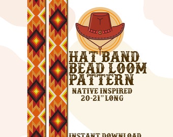Heißer Sommer Abend Hutband Muster - Hutband Indianer Perlen Loom Muster - PDF Sofort Download - basierend auf Miyuki Rocailles 11/0