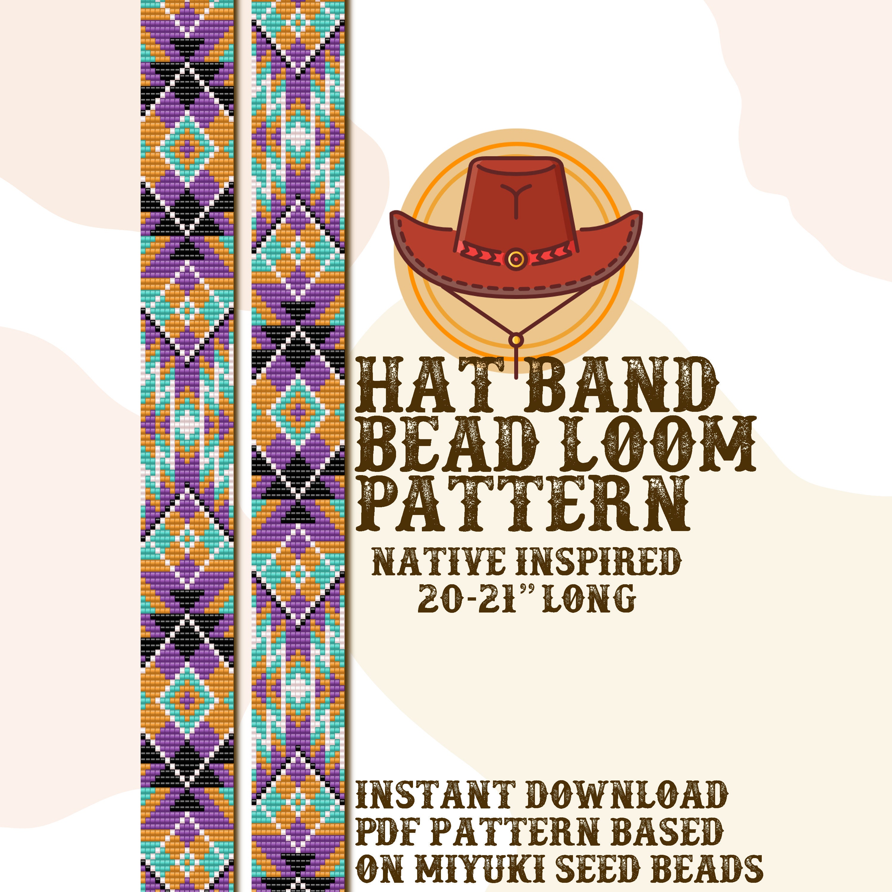5963 Huichol Foldable Hat | Lightweight Travel Cowboy With Embroidered Band Huichol Beaded Hat - Etsy main image 2