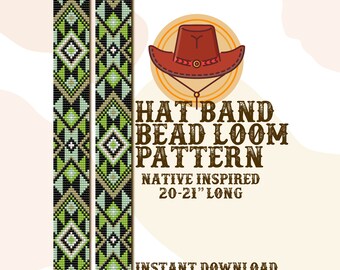 Young Green Hutband Muster - Hutband Indianer Perlen Loom Muster - PDF Sofort Download - basierend auf Miyuki Rocailles 11/0