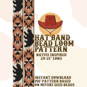 Puede incluir: Un patrón digital para una banda de sombrero de inspiración nativa americana, hecha con cuentas de semillas. El patrón tiene 50-53 cm de largo y está basado en cuentas de semillas Miyuki. El patrón está disponible para descargar instantáneamente.