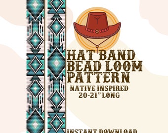 Ice Crackles Hutband Muster - Hutband Native Bead Loom Muster - PDF Sofort Download - basierend auf Miyuki Delica Rocailles 11/0
