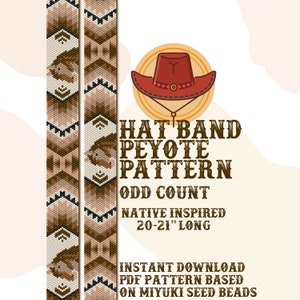 Könnte beinhalten: Ein digitales Muster für ein geper letztes Hutband, inspiriert von indianischen Designs. Das Muster ist für Peyotestich und ist 50-53 cm lang. Das Muster basiert auf Miyuki-Perlen.
