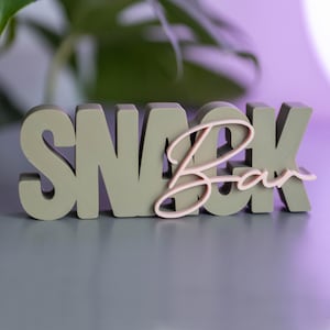 Snackbar Schriftzug Statement Aufsteller - 3D Druck Aufsteller Schild Candy Bar