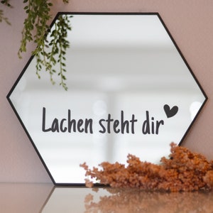 Mirror sticker &quot;Laughter suits you&quot; - saying sticker - sticker for mirrors
