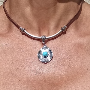Turquoise Necklace for Women, Turquoise Jewelry, Statement Necklace, Women Necklace Boho, Boho Jewelry for Women, Turquoise Pendant Necklace