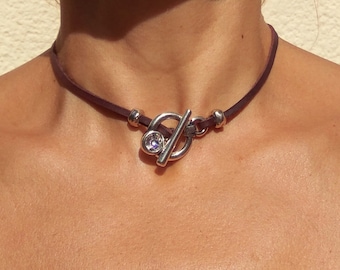 Statement Choker for Women, Silver Choker, Leather Choker, Boho Choker, Bohemian Choker, Boho Jewelry, Leather Necklace, Statement Jewelry