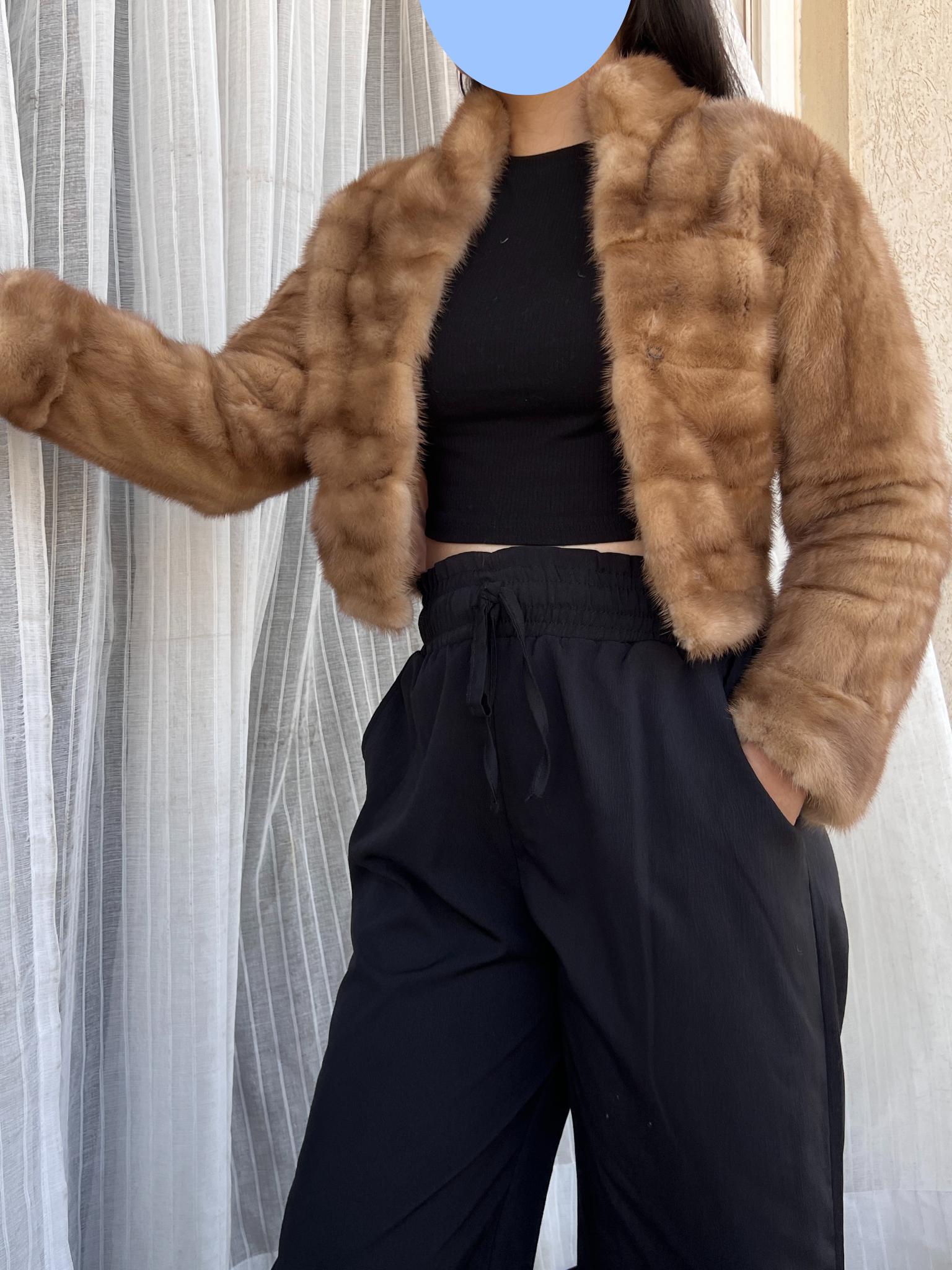Cropped mink jacket hotsell