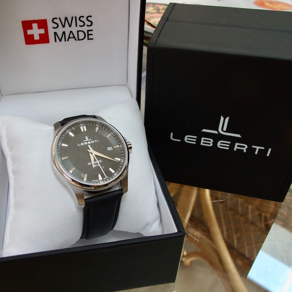 Swiss "Leberti" 40mm Stainless Steel Dess Watch 25 Jewel Automatic Swiss Made