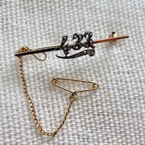 Antike Gold Diamant Brosche Pin mit Rose Cut Diamanten &quot;433&quot; Circa 1800&#39;S
