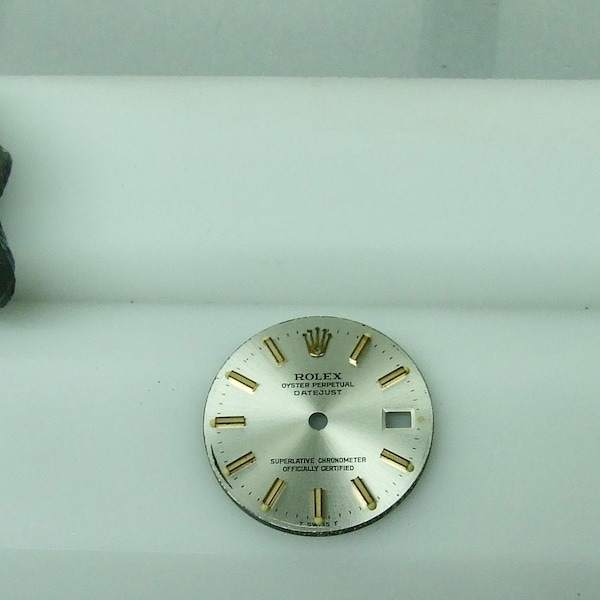 Vintage Ladies Rolex DateJust Dial Matt Silver With Stick Markers 20mm Diameter