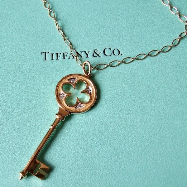 18Kt Gold and Diamond Tiffany & Co. "Keys" Pendant on Chain