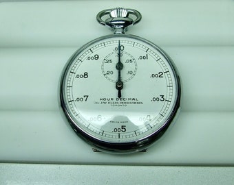 A Stainless Steel Swiss Made Hour Decimal Stop Watch "J.W. Ellis Industries" Toronto