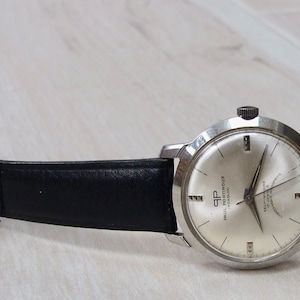 Men's Vintage Paul Portinoux Stainless Steel Wristwatch Automatic 35mm Art Deco Dial