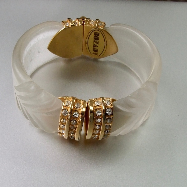 Vintage Art Deco Bracelet by " BOZART " Opens With Spring Loaded Hinge. Stunning Gift