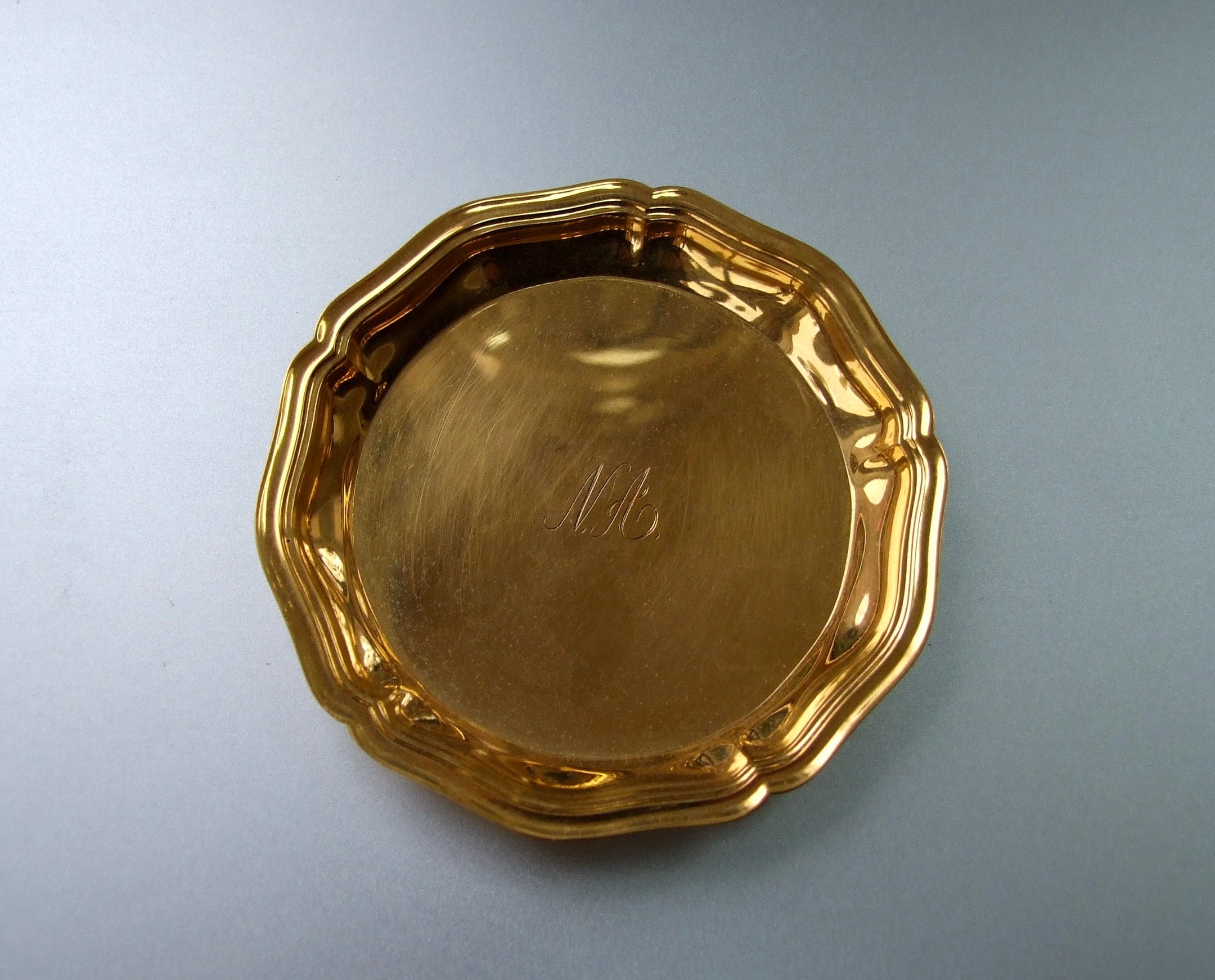 ヴィンテージ 24kt 金メッキ コースター 