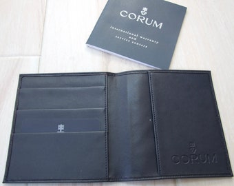 CORUM Blue Leather Wallet With International Warranty Booklet And Outer Sleeve