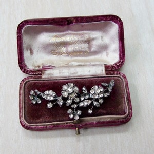 Sehr schöne Antike Geschlossene Edwardian Rose Cut Diamant Brosche 4.00cts Silber Top Mit Gold Zurück