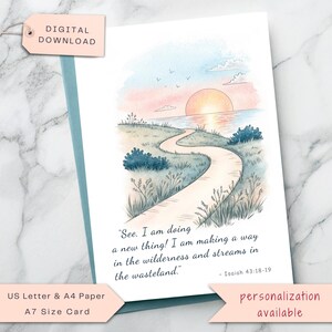 Carte de motivation chrétienne, carte religieuse verset de la Bible, anniversaire foi biblique, retraite, remise des diplômes, promotion, nouvel emploi carte imprimable