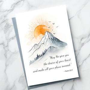 Christian Inspirational Card, Bible Verse Religious Card, Scripture Quote, Faith-Based Birthday, Confirmation, Graduation Baptism Motivation