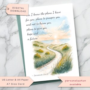 Carte de motivation chrétienne, carte religieuse verset de la Bible, citation biblique, anniversaire confessionnel, confirmation, remise des diplômes, impression numérique