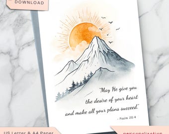 Christian Inspirational Card, Bible Verse Religious Card, Scripture Quote, Faith-Based Birthday, Confirmation, Graduation, Digital Printable