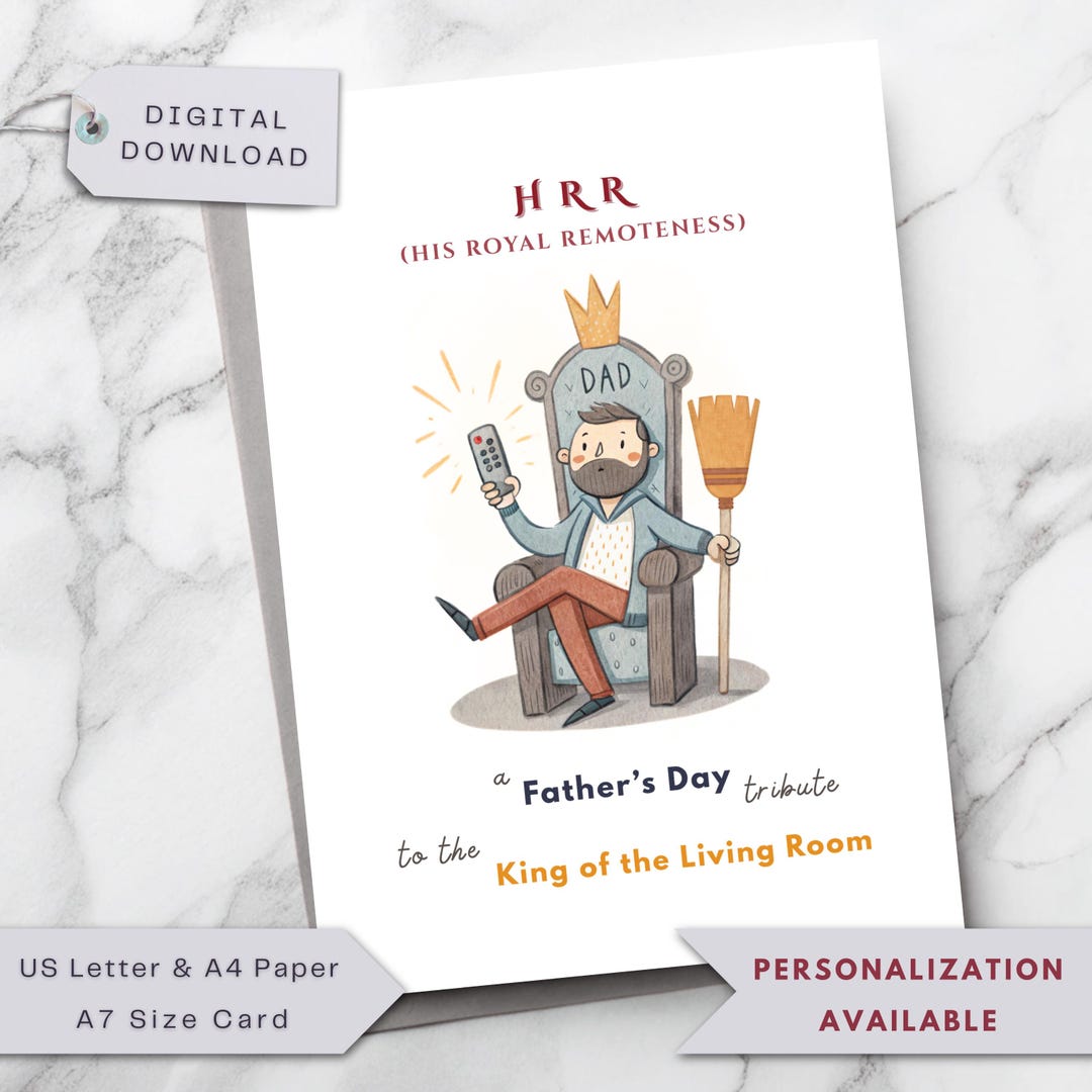 Funny Father’s Day Card, King of the Remote Control Dad Card, Humorous ...