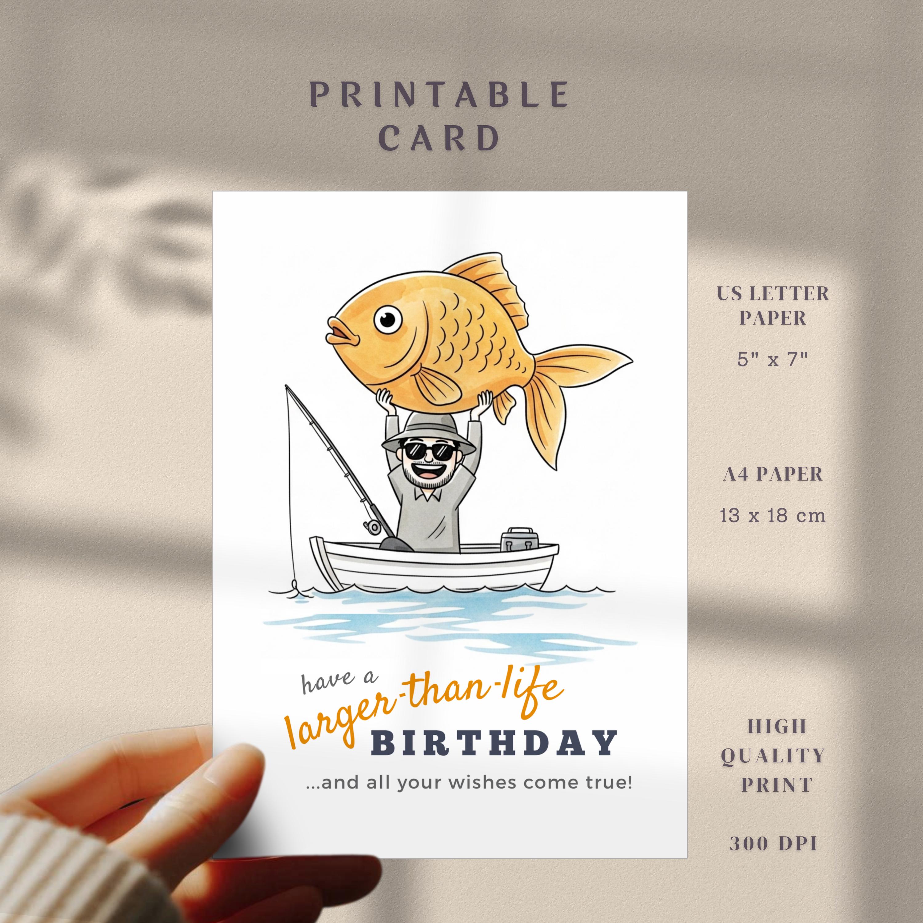 Funny Fishing Birthday Card For Dad Grandpa printable PDF Card With funny-fishing-birthday-card-for-dad-grandpa-printable-pdf-card-with