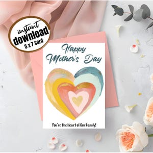 Carte imprimable fête des mères, carte téléchargeable pour maman, carte vierge réconfortante, jolie carte de fête des mères, cadeau de dernière minute, carte de ma fille