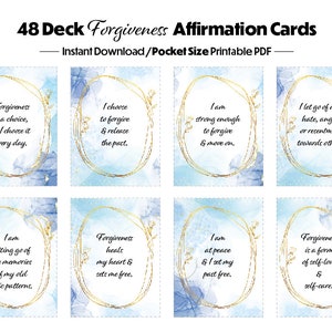 48 cartes d'affirmations pour le pardon, affirmation imprimable, manifestation, loi de l'attraction, tableau visuel, inspiration, paroles d'affirmation
