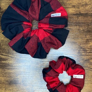 Red and Black Plaid Scrunchie