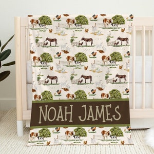 Kids Farm Animal Blanket, Sherpa Baby Blanket, Farm Themed Nursery, Farm Crib Bedding, Gender Neutral Baby Gift, Minky, Farm Baby Swaddle