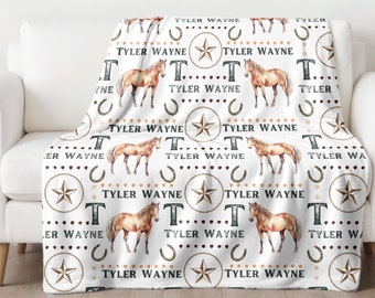 Cowboy Baby Name Blanket, Personalized Boy Cowboy Blanket, Custom Toddler Western Blanket, Boy Horse Blanket, Cowboy Baby, Western Nursery