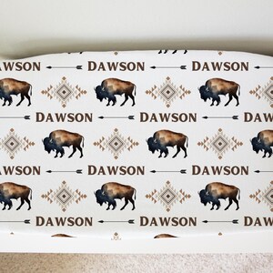 Bison Baby Changing Pad Cover, Buffalo Diaper Pad Cover, Desert Nursery Theme, Baby Shower Gift, Southwestern Nursery, Western Crib Bedding